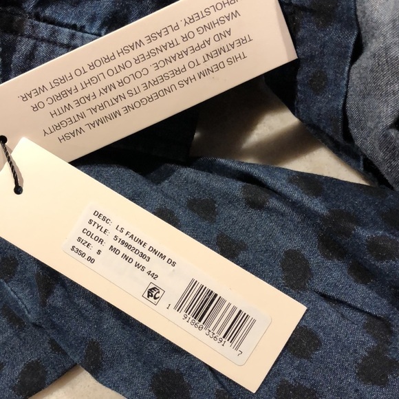 ⭐️NEW Rebecca Taylor LA VIE LE Faune Denim Wrap Dress Size Small Cotton - Picture 11 of 11